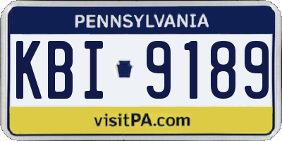 PA license plate KBI9189