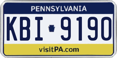 PA license plate KBI9190