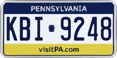 PA license plate KBI9248