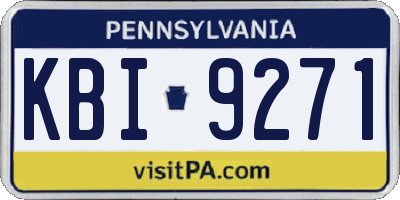PA license plate KBI9271