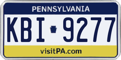 PA license plate KBI9277