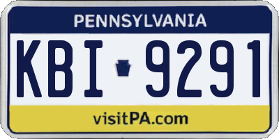 PA license plate KBI9291