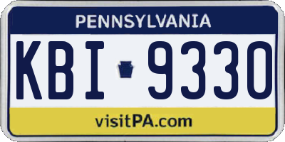 PA license plate KBI9330