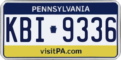PA license plate KBI9336