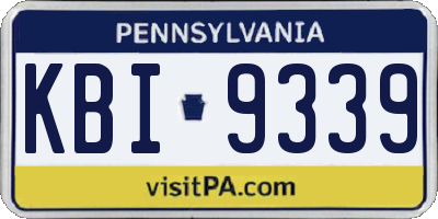 PA license plate KBI9339