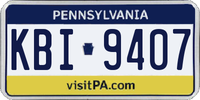 PA license plate KBI9407