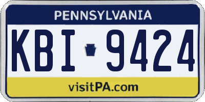 PA license plate KBI9424