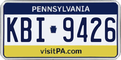 PA license plate KBI9426