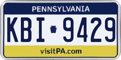 PA license plate KBI9429