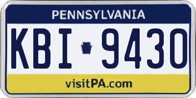 PA license plate KBI9430