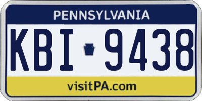 PA license plate KBI9438