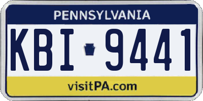 PA license plate KBI9441