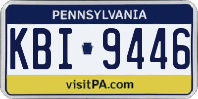 PA license plate KBI9446
