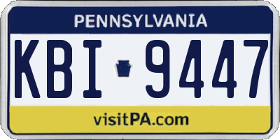 PA license plate KBI9447