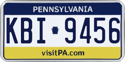 PA license plate KBI9456