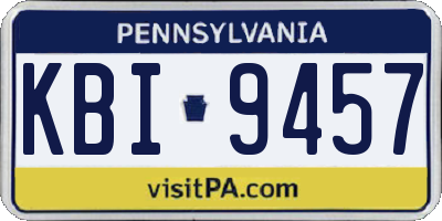 PA license plate KBI9457