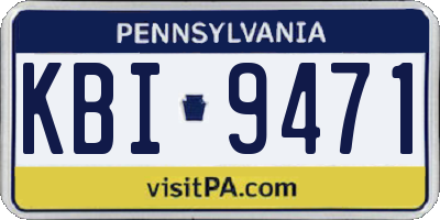 PA license plate KBI9471