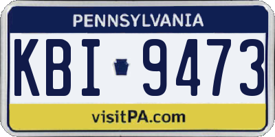 PA license plate KBI9473