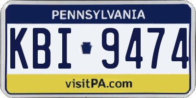 PA license plate KBI9474