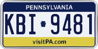 PA license plate KBI9481