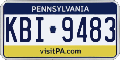 PA license plate KBI9483
