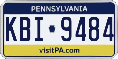 PA license plate KBI9484