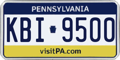 PA license plate KBI9500