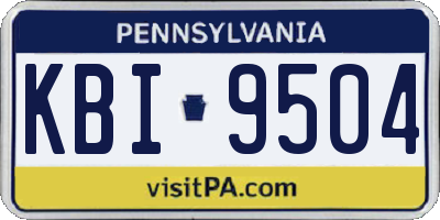 PA license plate KBI9504