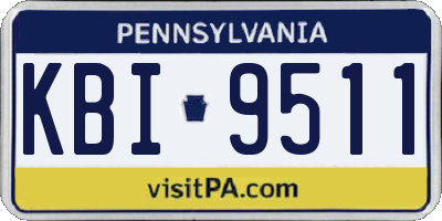 PA license plate KBI9511