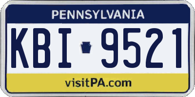 PA license plate KBI9521
