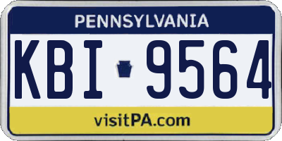 PA license plate KBI9564