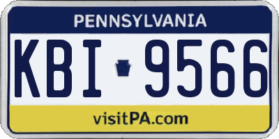 PA license plate KBI9566