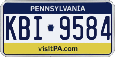 PA license plate KBI9584