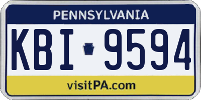 PA license plate KBI9594