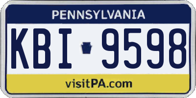 PA license plate KBI9598