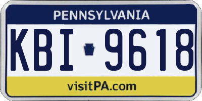 PA license plate KBI9618