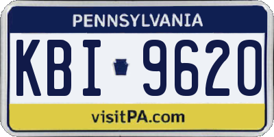 PA license plate KBI9620