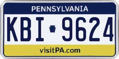 PA license plate KBI9624