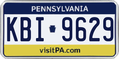PA license plate KBI9629