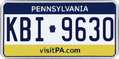 PA license plate KBI9630