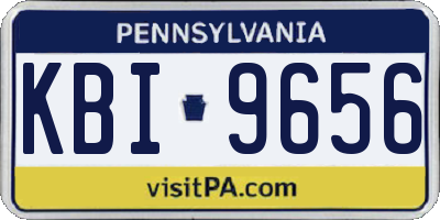 PA license plate KBI9656