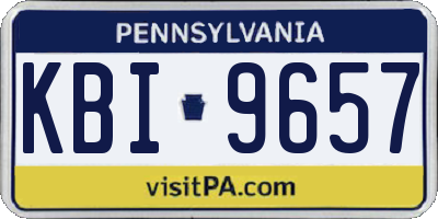 PA license plate KBI9657