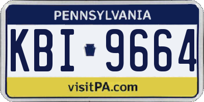 PA license plate KBI9664