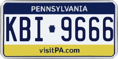 PA license plate KBI9666