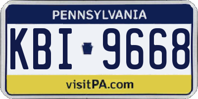 PA license plate KBI9668