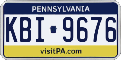 PA license plate KBI9676