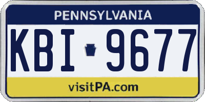 PA license plate KBI9677