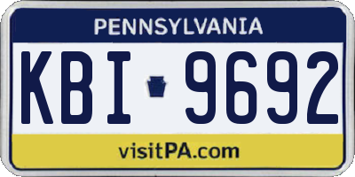 PA license plate KBI9692