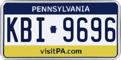 PA license plate KBI9696