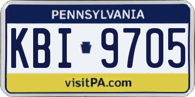 PA license plate KBI9705
